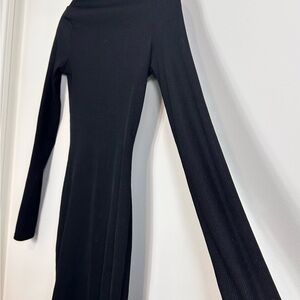 PrettyLittleThing Black Ribbed mini dress